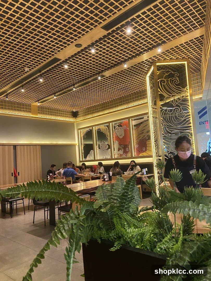 Restaurant Interior with Japanese Artwork