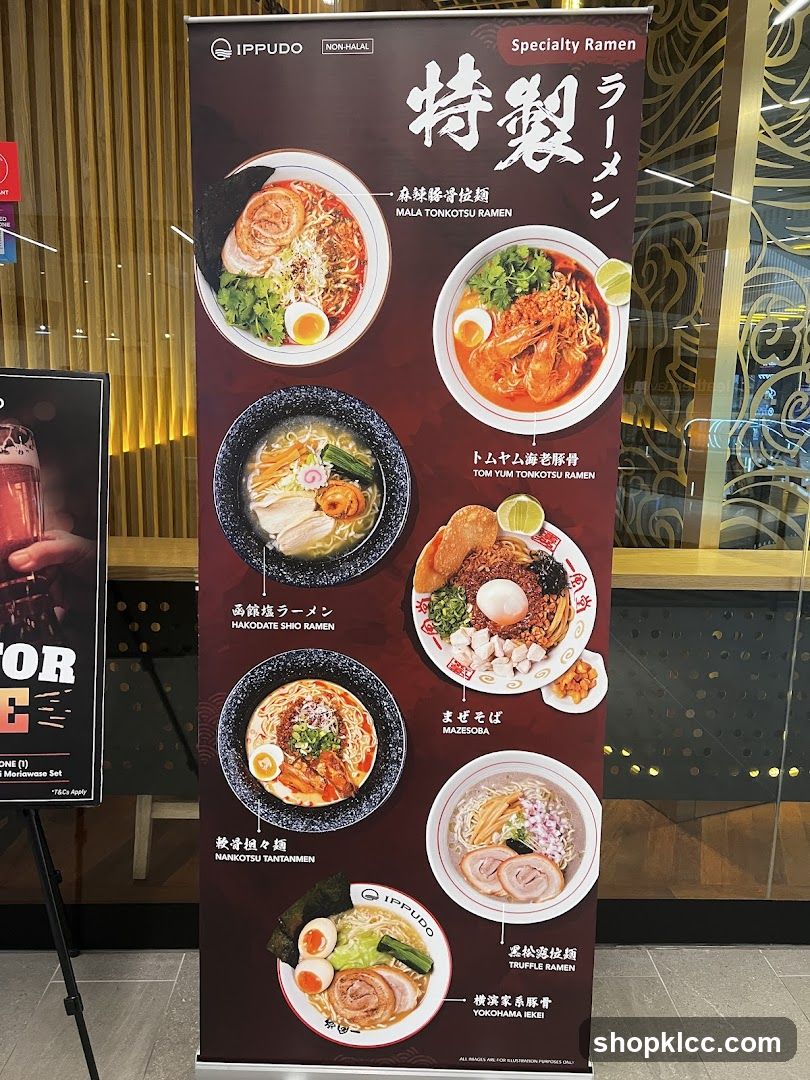 Ippudo Specialty Ramen Menu Display