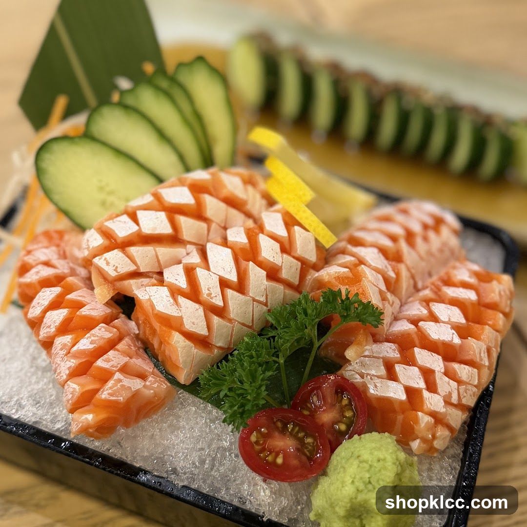 Sashimi Platter with Salmon and Cucumber