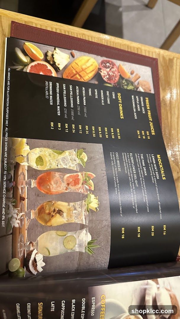 Fresh Fruit Juices & Mocktails Menu