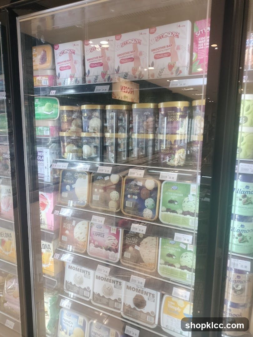 Frozen Desserts in a Display Freezer