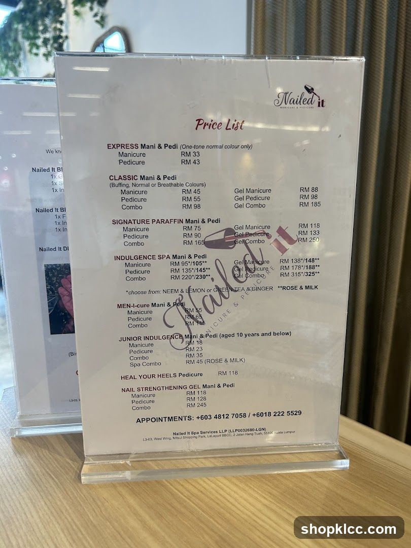Nailed It Price List
