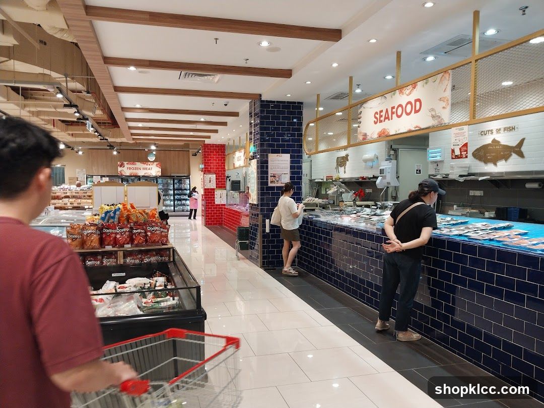 Supermarket Seafood and Meat Section
