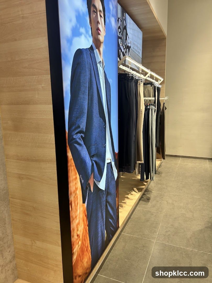 Store Display with Mannequin and Clothing Racks