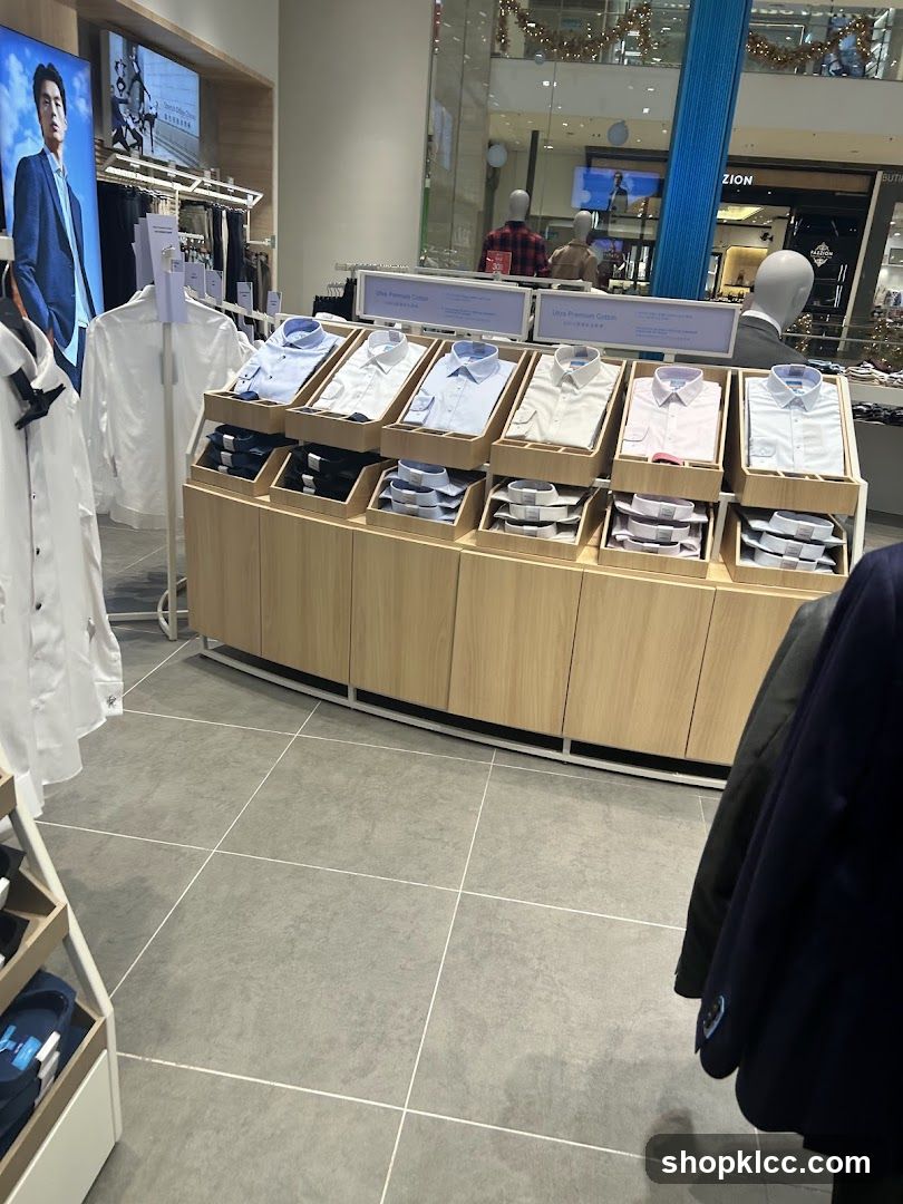 Men's Dress Shirts Display