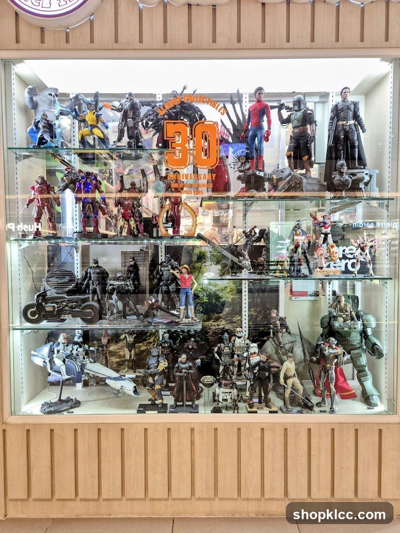 Display Case with Collectible Figures