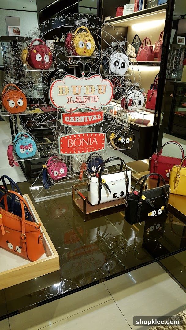 Carnival-themed handbag display