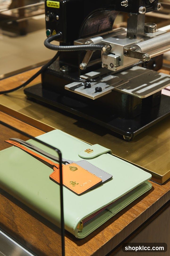 Personalization Machine with Leather Goods