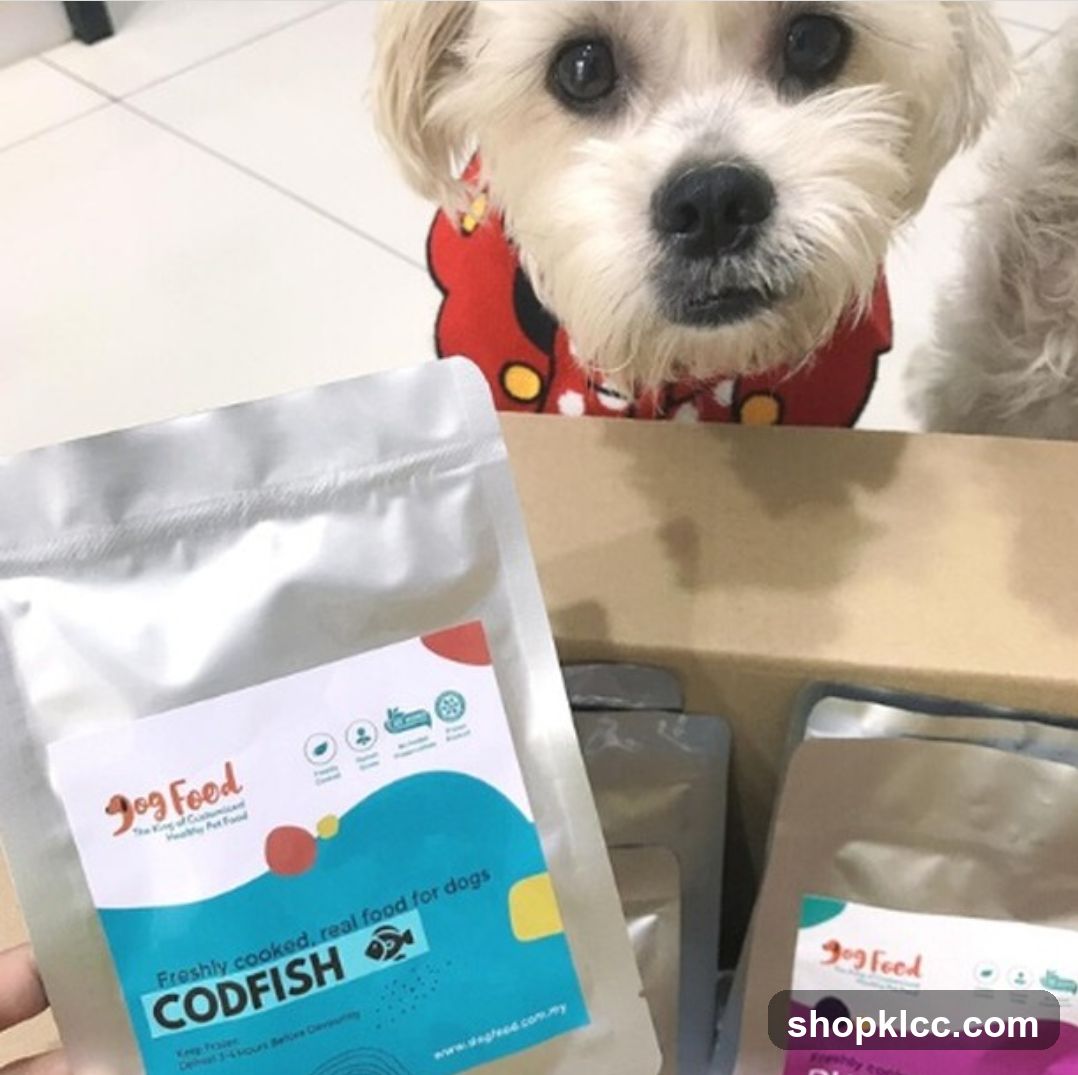 Dog Food Product Display with Puppy