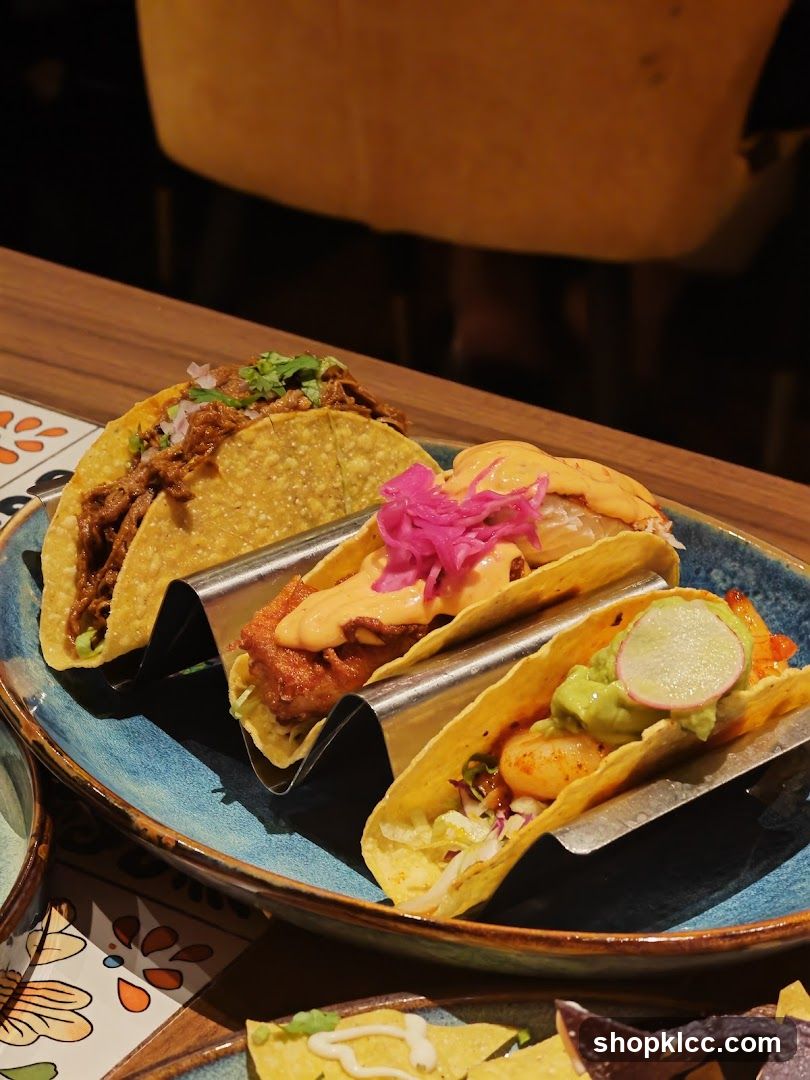 Three Tacos on a Plate