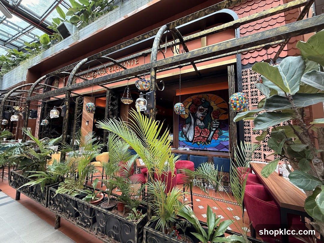 Restaurant Interior with Stained Glass Art