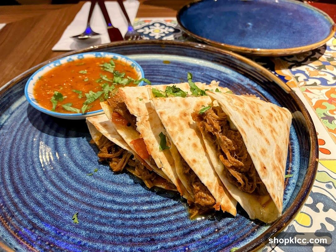 Shredded Meat Quesadillas with Salsa