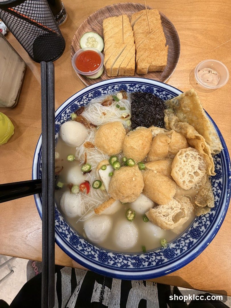 Noodle Bowl with Fish Balls and Fried Dough