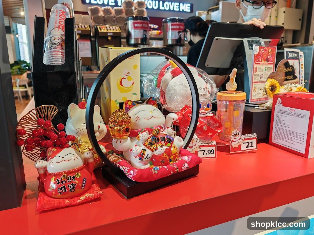 Counter Display with Festive Decorations