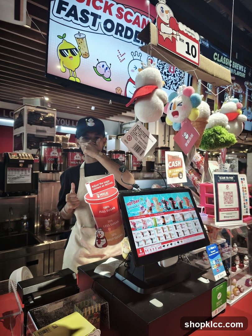 Cashier at a beverage shop