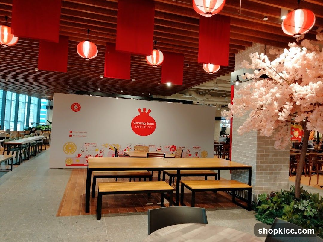 Coming Soon Signage with Cherry Blossom Tree