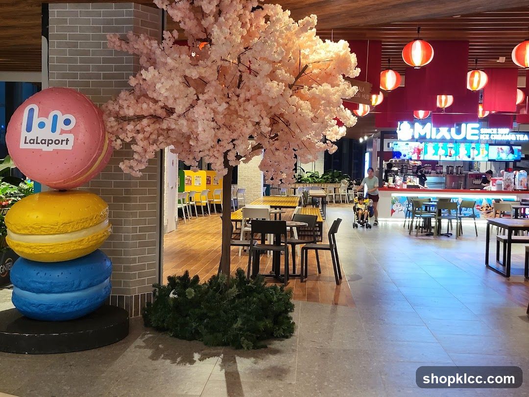 Mall Food Court with Decorative Elements
