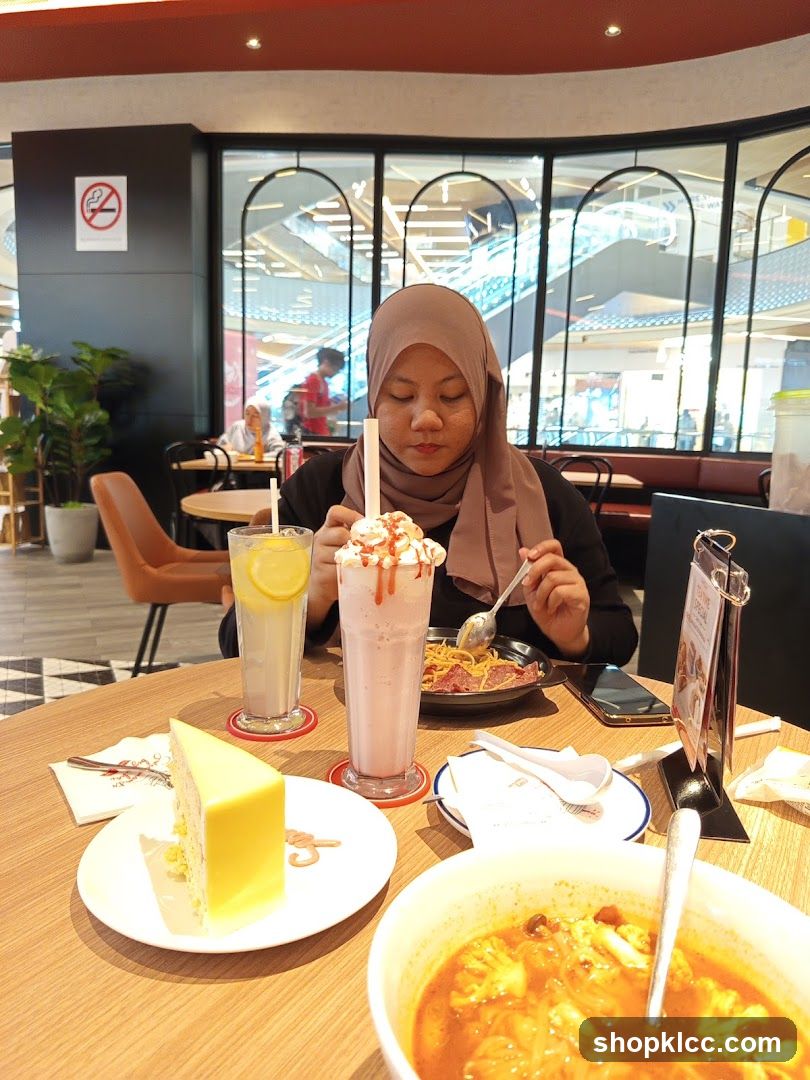 Woman Eating in a Restaurant