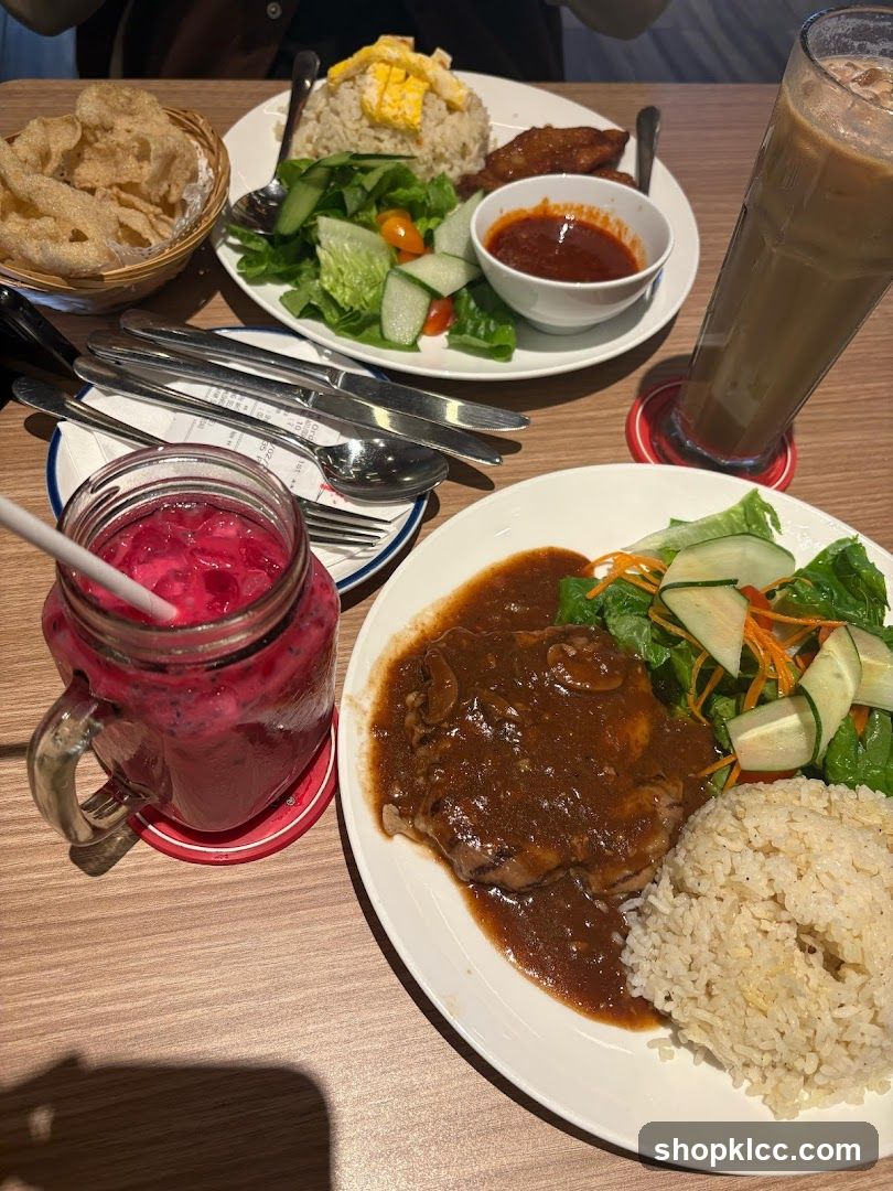 Diners enjoying meals
