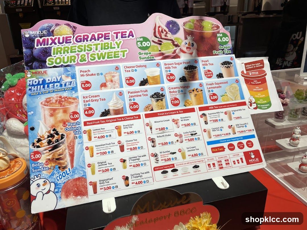 Mixue Menu