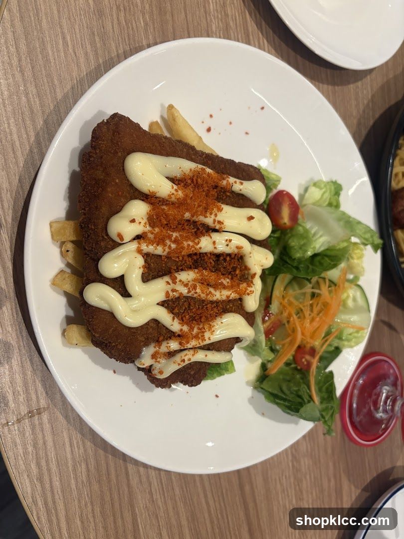 Fried Chicken with Fries and Salad