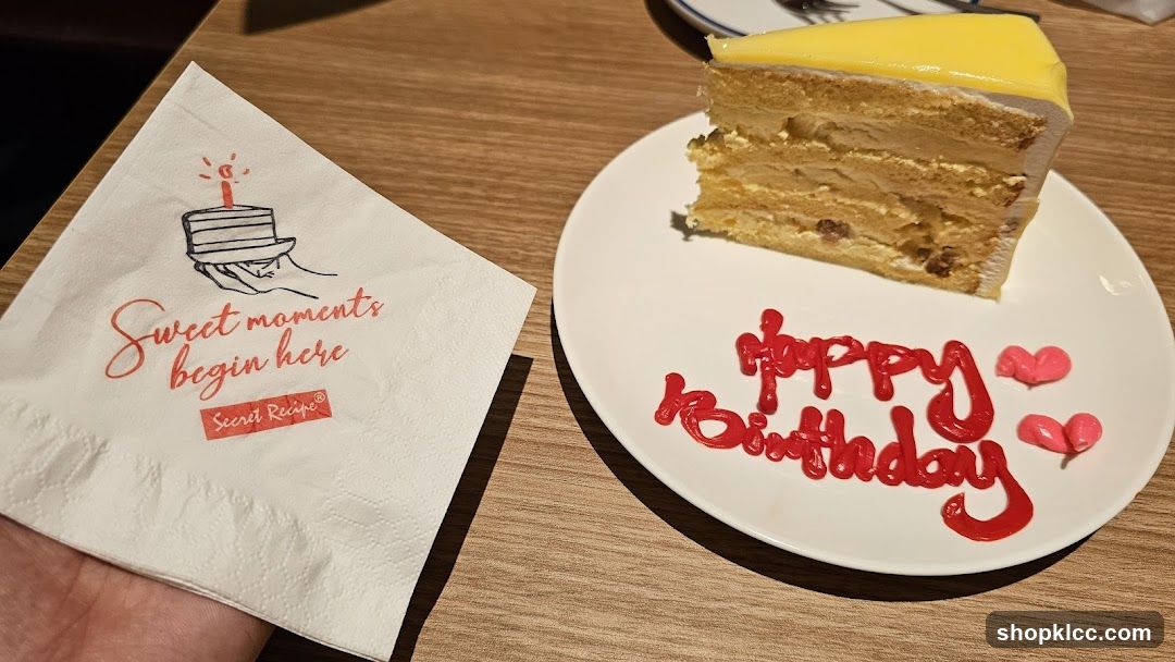 Birthday Cake Slice with "Happy Birthday" Message