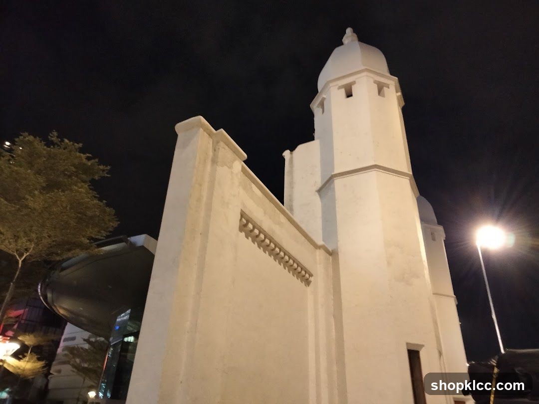 White Building with Dome at Night