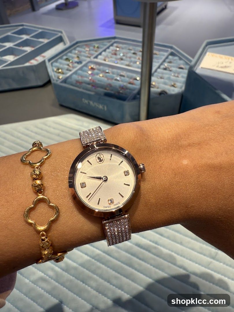 Woman wearing a watch and bracelet