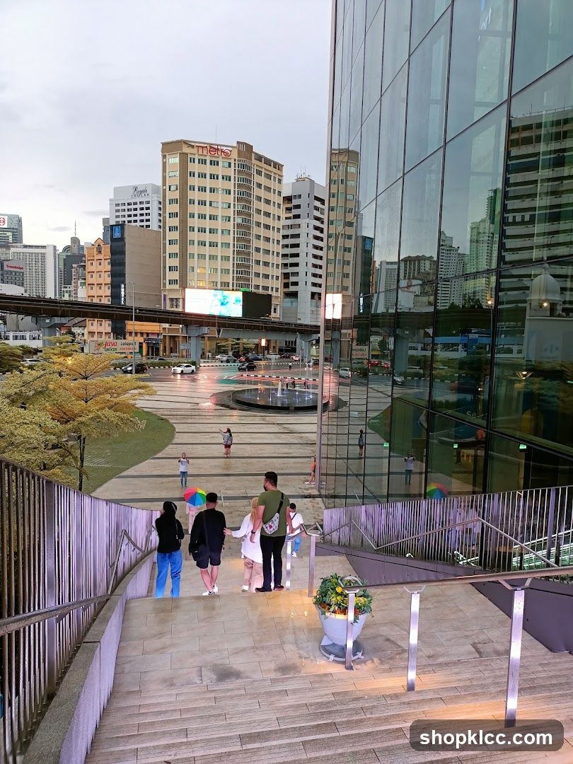 Modern Cityscape with People and Reflections