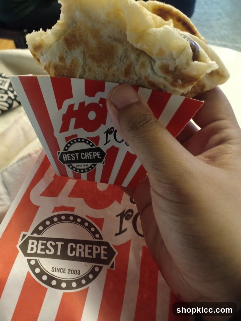 Crepe in branded packaging