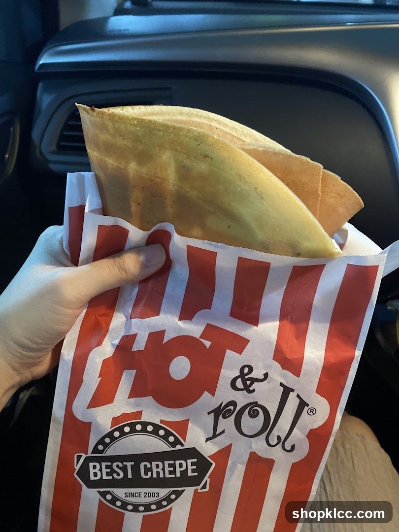 Crepe in branded bag
