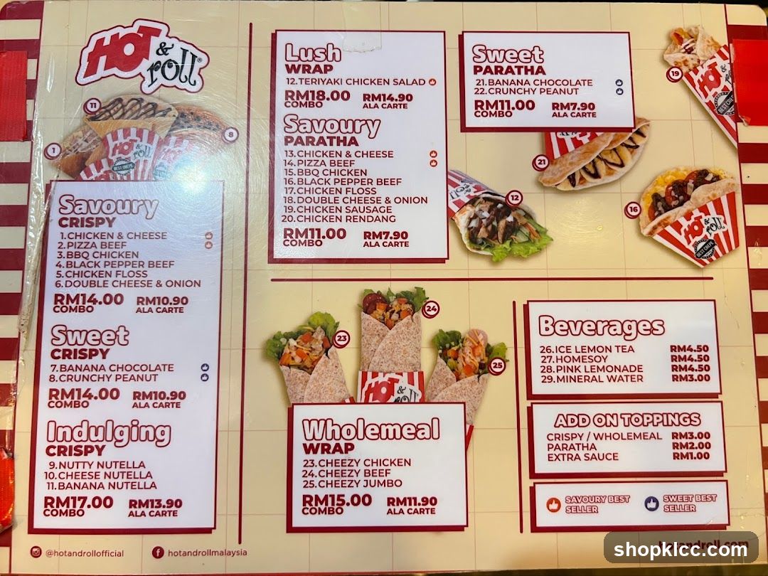 Hot & Roll Menu