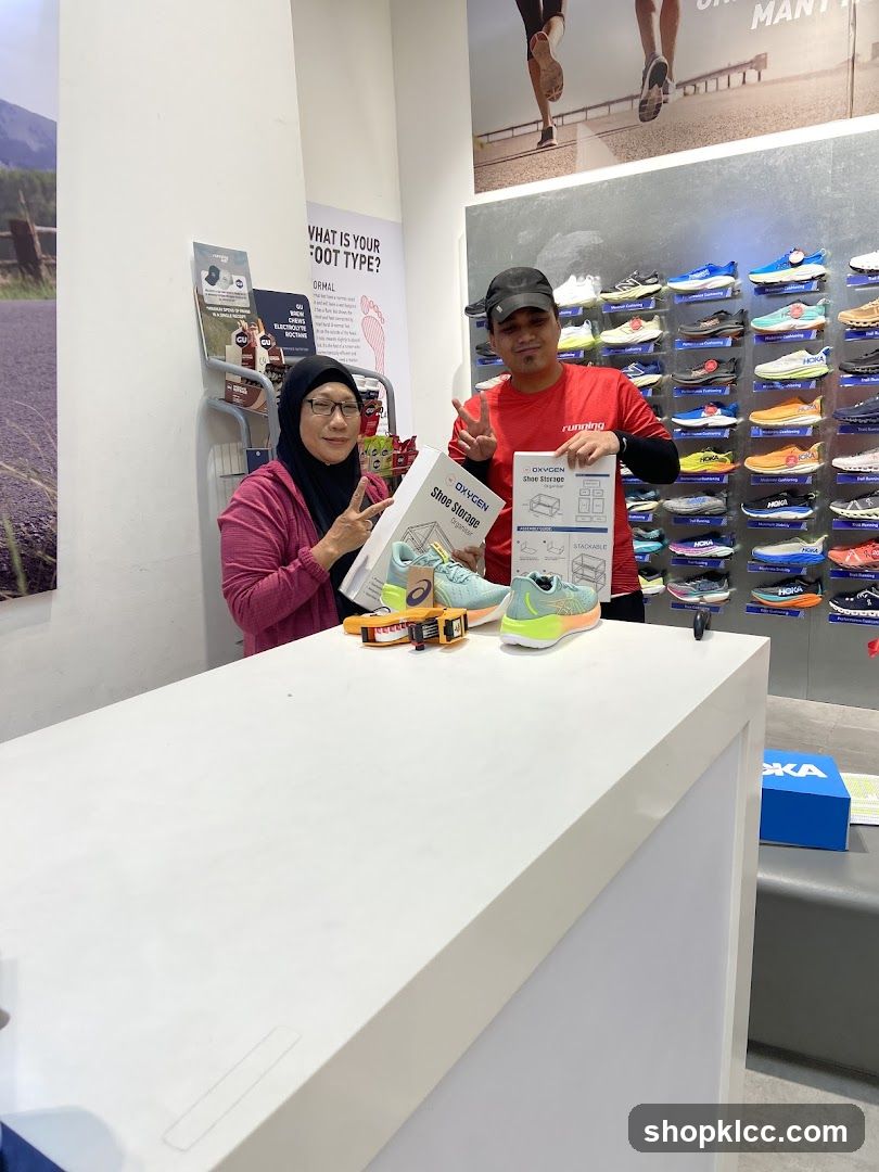 Staff with Running Shoes and Shoe Storage