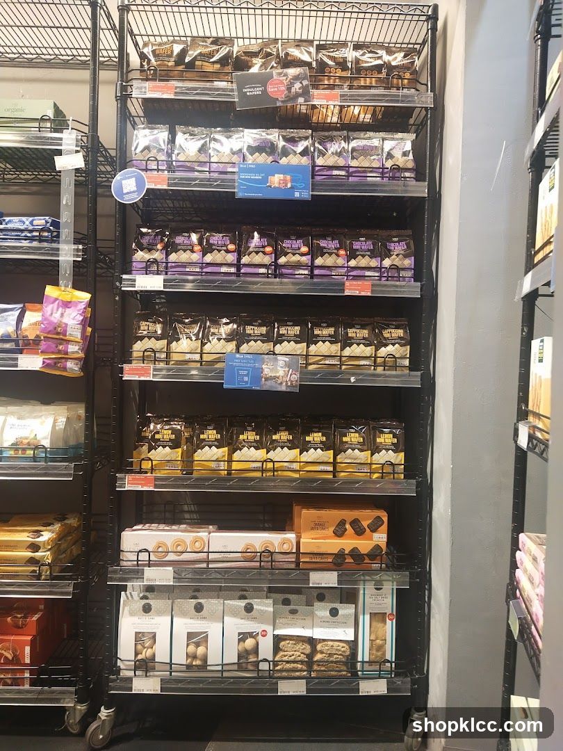 Biscuits and Wafers on Shelves
