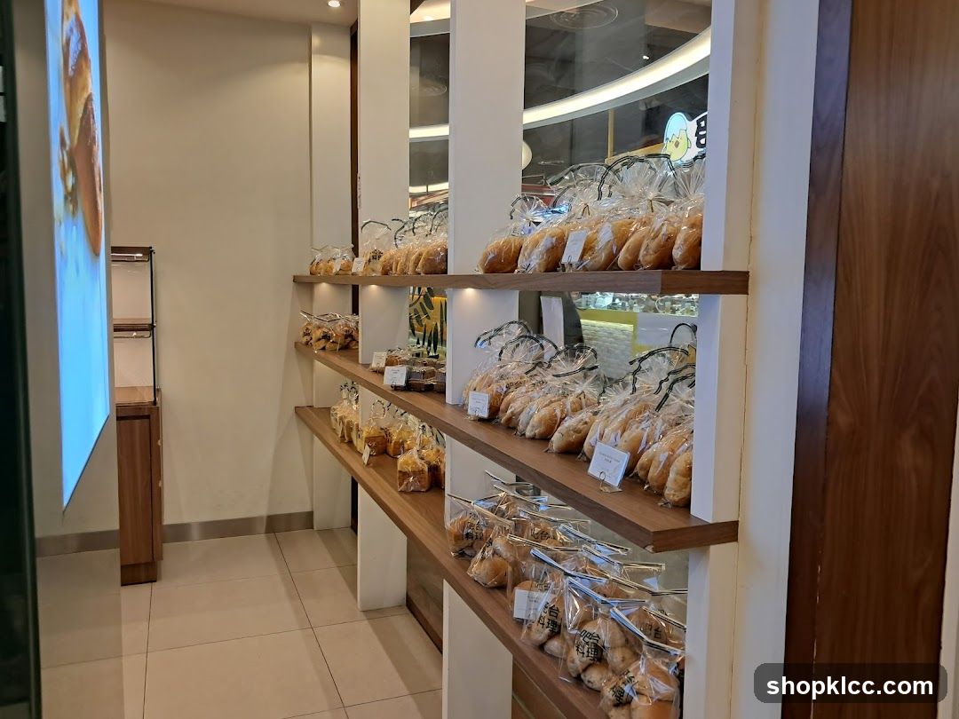 Bakery Interior with Shelves of Bread
