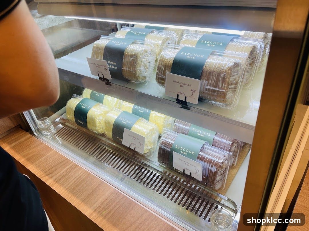 Swiss Rolls in Display Case