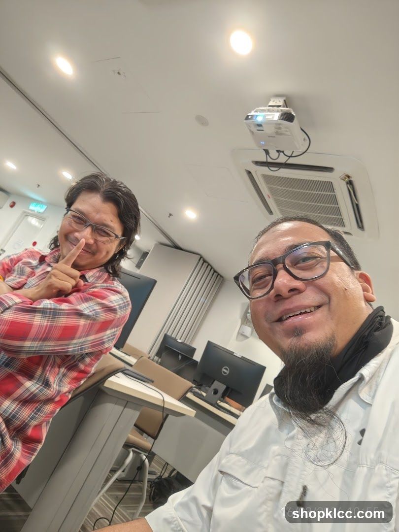 Two men in a classroom