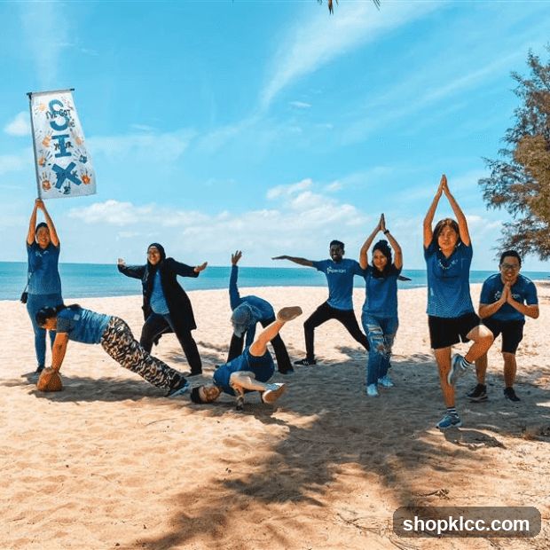 Group Yoga on the Beach
