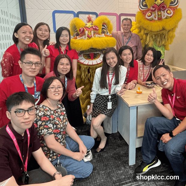 Group Photo with Lion Dance Costume