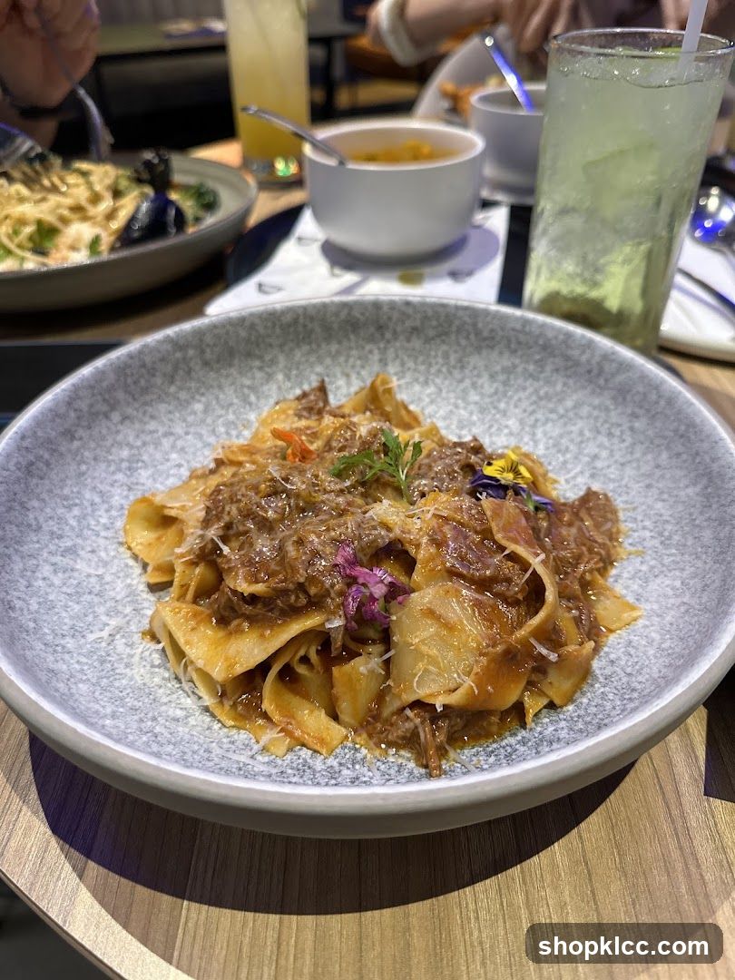 Pasta Dish with Drinks