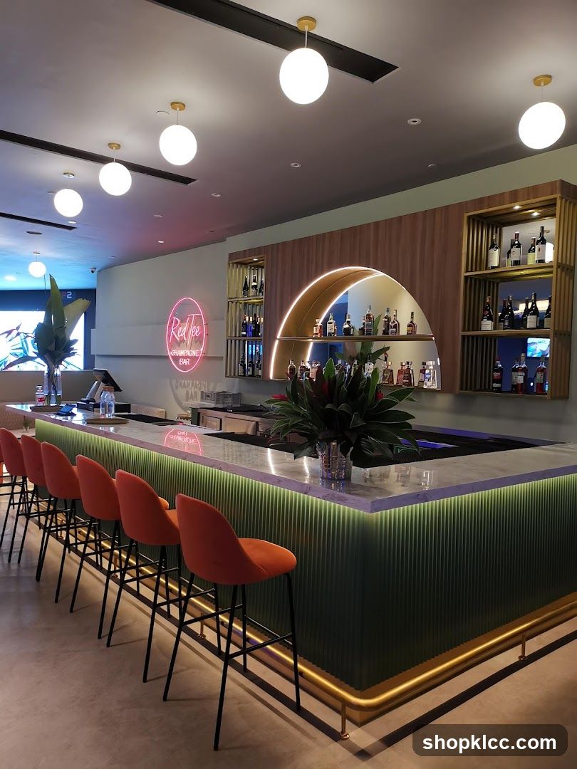 Bar Interior with Neon Sign