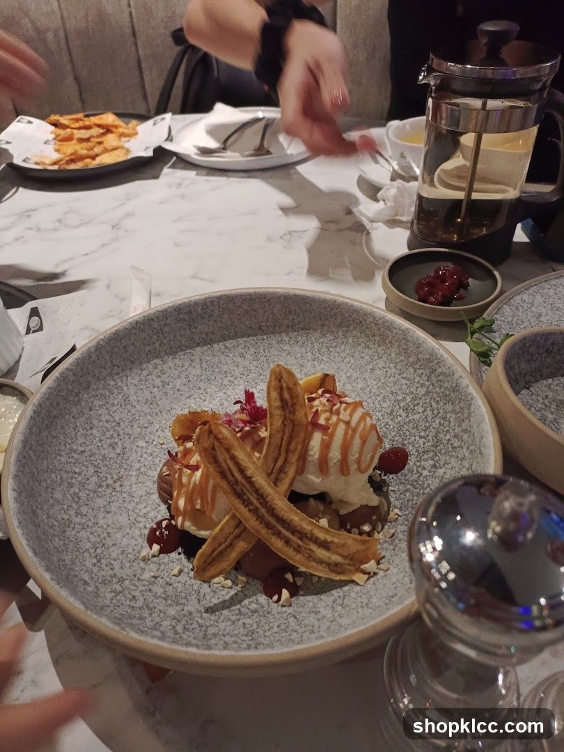 Dessert with Ice Cream and Bananas
