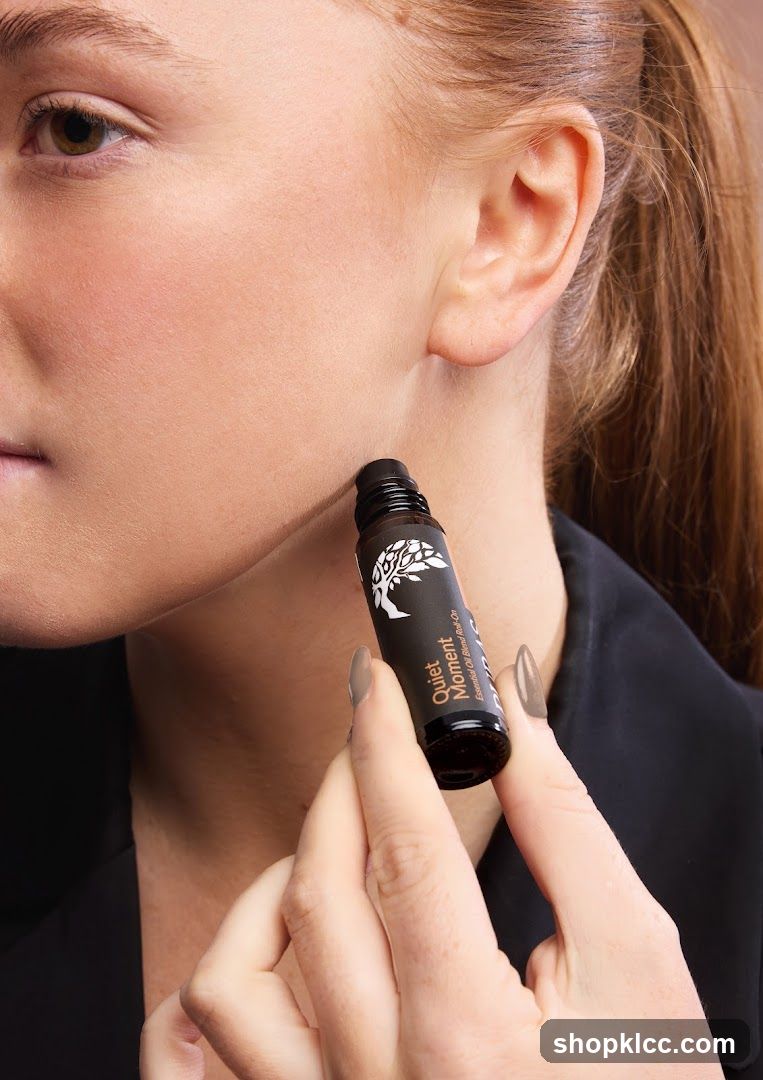 Woman Applying Essential Oil Roll-On