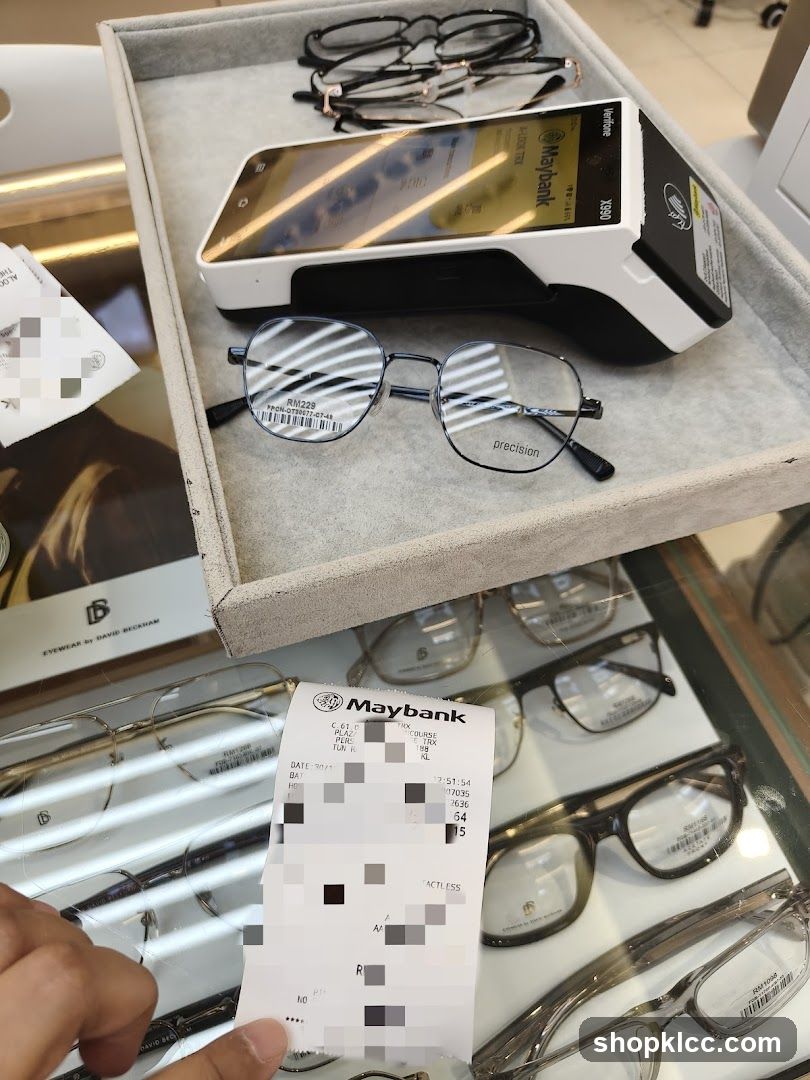 Eyeglasses and Receipt