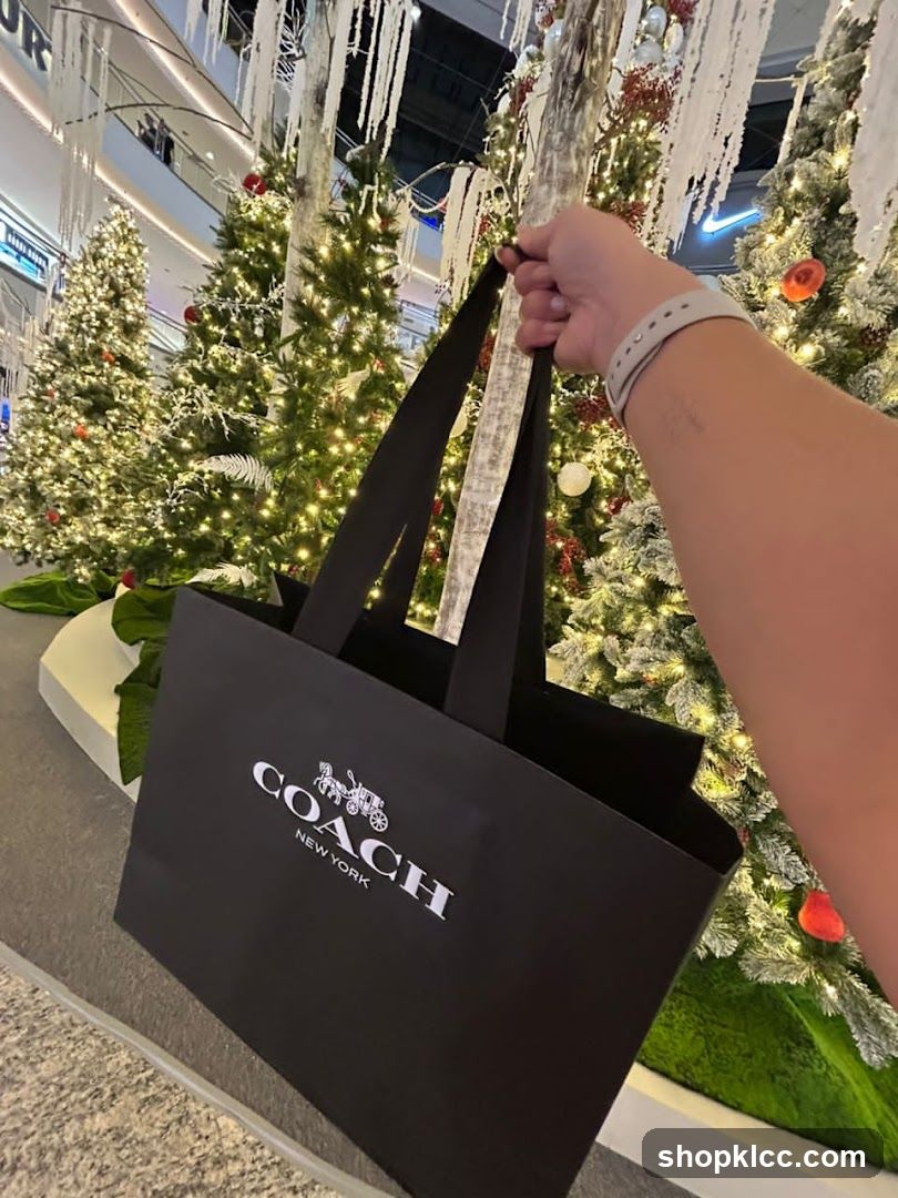 Coach Shopping Bag with Christmas Decorations