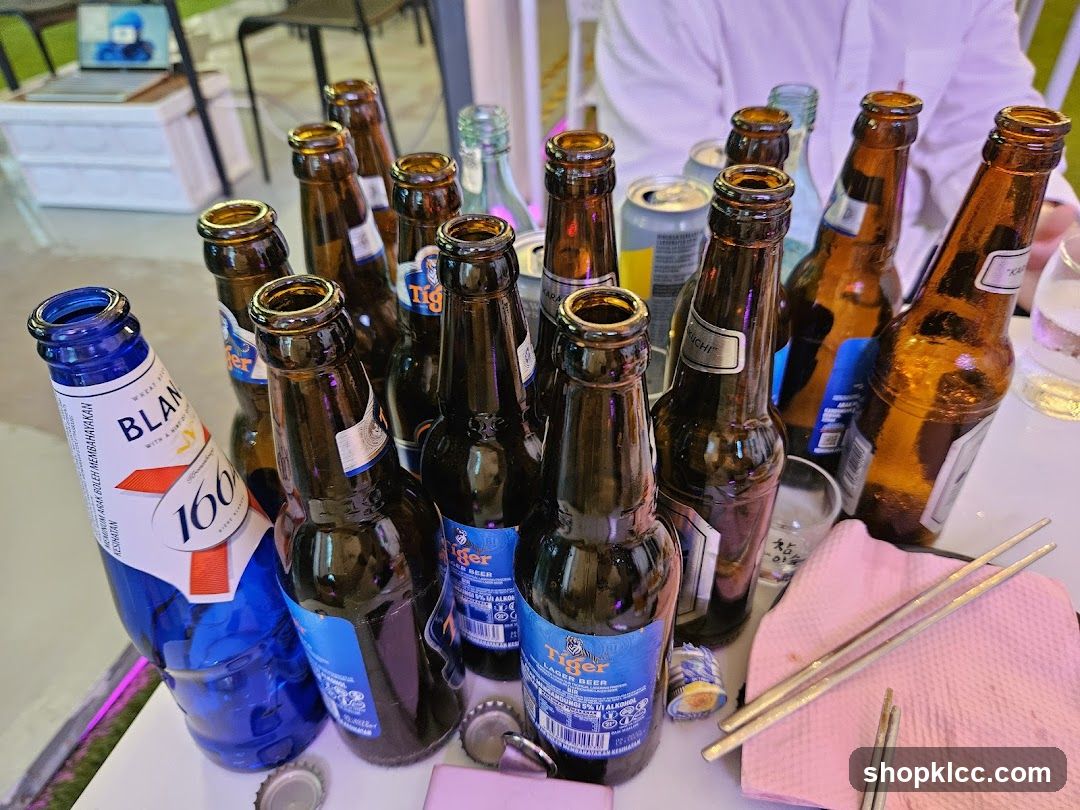 Beer Bottles and Can on Table