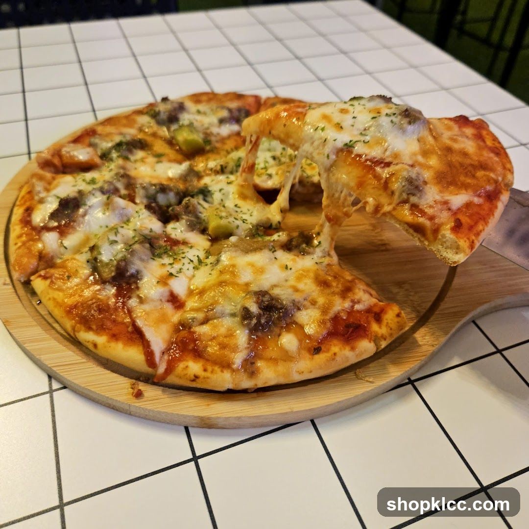 Cheese Pizza with Meat and Olives