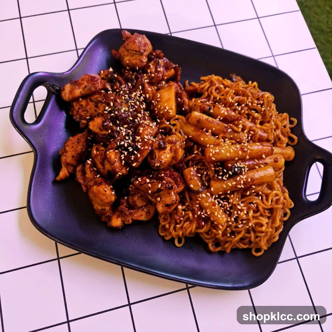 Korean Fried Chicken and Tteokbokki with Ramen