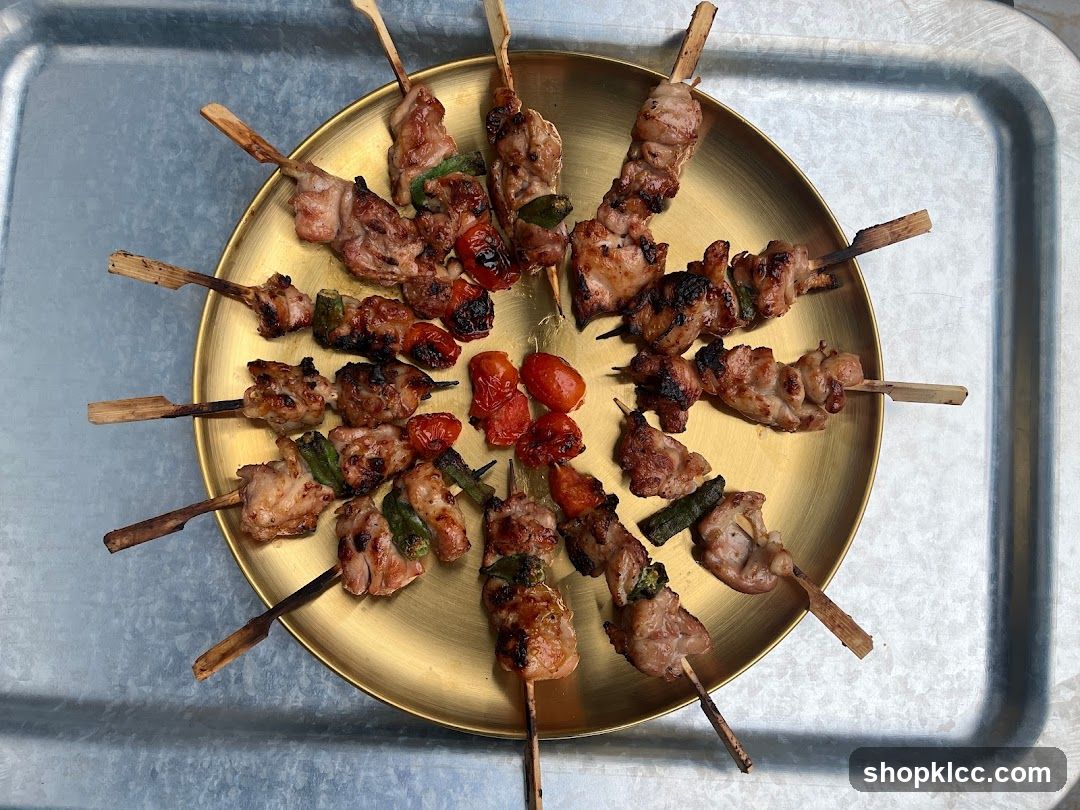 Grilled Skewers on a Gold Plate