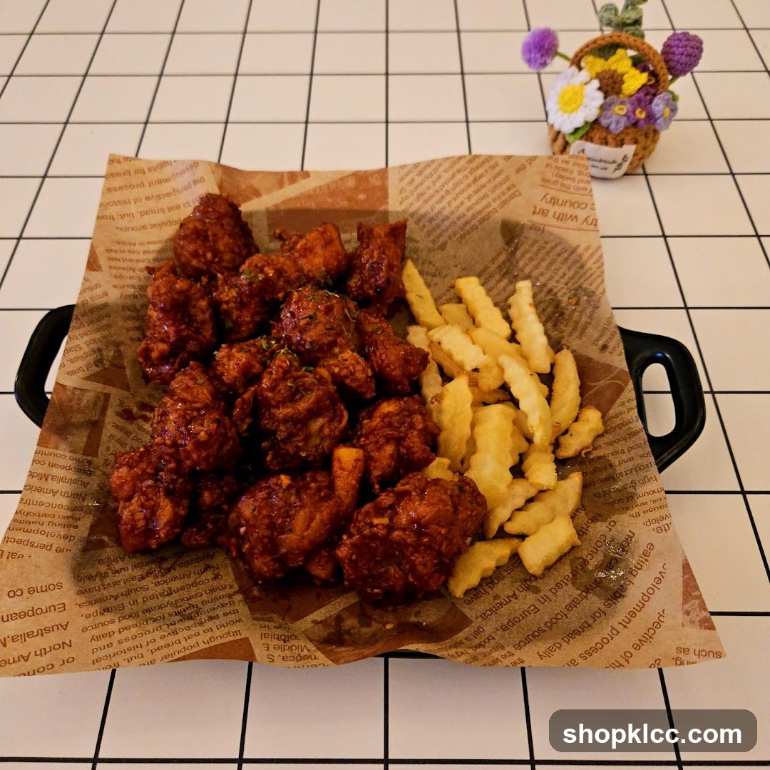 Fried Chicken and Fries with Decorative Basket